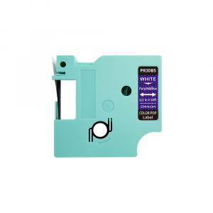 Aimo D1600 compatible Labels - AIMO glitter labels color pop 12mm x 3m, white/blue, AIMO D1600, PR3DB5