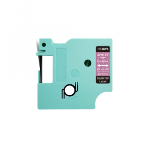 Aimo D1600 compatible Labels - AIMO glitter labels color pop 12mm x 3m, white/pink, AIMO D1600, PR3DP5