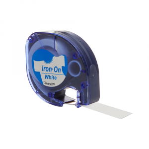 Labels - Iron-On clothes labels 12mm x 2m blue/white compatible Dymo 18769 S0718850 18773 18777, also works with AIMO P12 printer