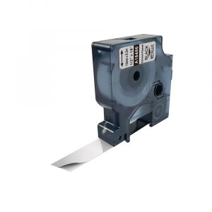 Industrial Permanent Polyester Labels - Silver polyester labels 12mm x 5.5m compatible Dymo 18486