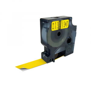 Labels - Flexible labels 12mm x 3.5m black/yellow compatible Dymo 18490