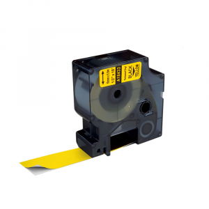 Labels - Yellow vinyl labels 19mm x 5.5m compatible Dymo 18433