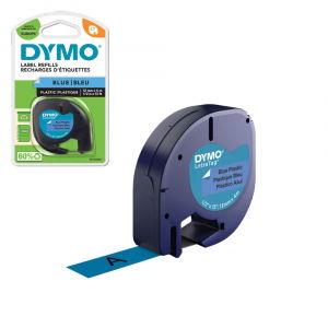 Labels - Original blue plastic labels 12mm x 4m  DYMO LetraTag  91205 S0721650