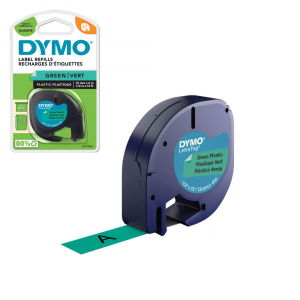 Labels - Original green plastic labels 12mm x 4m DYMO LetraTag 91204 S0721640