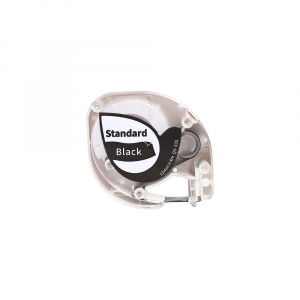 Labels - Dymo Letratag compatible labels black/white 12mm x 4m AIMO S0721660 91201 91221