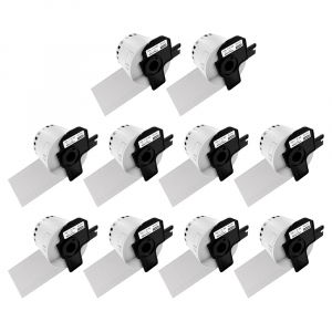 Labels - Set 10 Continuous labels DK-22205 62mm x 30.48m plastic holder included compatible Brother DK-22205 DK22205