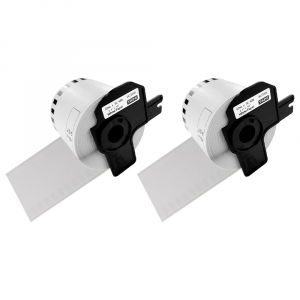 Labels - Set 2 Continuous labels DK-22205 62mm x 30.48m plastic holder included compatible Brother DK-22205 DK22205