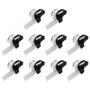 Labels - Set 10 Continuous labels DK-22225 38mm x 30.48m plastic holder included compatible Brother DK-22225 DK22225