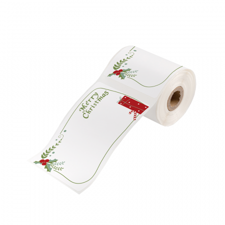 Etichete termice mari 50 x 80 mm model Cadou Craciun pentru imprimanta AIMO Phomemo M110 M200 M220 100 etichete [0]