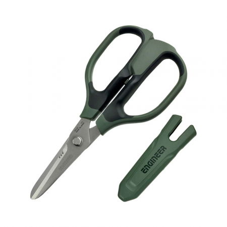 Scule de mana - Foarfeca Multifunctionala taiere kevlar ENGINEER PH-57, 2 in 1, include teaca din TPR, 210 mm, Fabricat In Japonia
