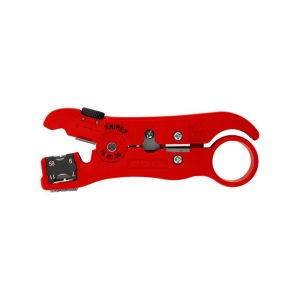 Wire Strippers and Stripping Tools - Universal Cable Stripping Tool for COAX, Network, and Telephone Cables KNIPEX 16 60 06 SB, 125 mm