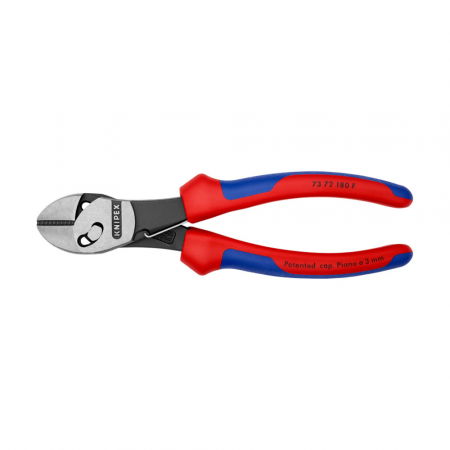 Tools - KNIPEX TwinForce, High Performance Diagonal Cutters with opening spring, 180mm, multicomponent handle, Ø 5,5 mm, KNIPEX 73 72 180 F