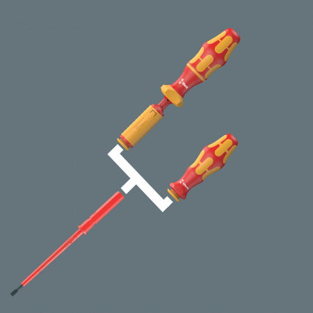 Screwdriver bit Kraftform Kompakt VDE WERA 65 iS PZ1 x 157 mm corrosion protection red insulation 05003455001 [1]