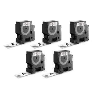 Labels - Set 5 Standard labels 24mm x 7m Black/white DYMO LabelManager D1 S0720930 53713