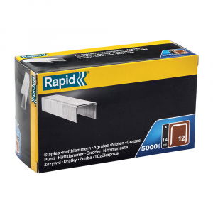 Rapid Staples - Rapid 12/14 staples galvanised flat wire for upholstery, High Performance, 5000 staples/carboard box 40100521