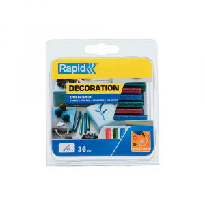 Rapid Glue Sticks - Rapid 7 mm Glue Sticks Glitter (green, red, blue), Universal, Ø7mm x 90mm, EVA basis, 36 pcs/blister 5001424