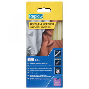 Rapid Glue Sticks - Rapid Professional Glue Stick Textile, Lether, yellow, Ø12mm x 190mm, EVA basis, 48 buc/blister 5001419