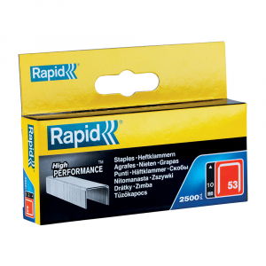 Rapid No 53 staple - Rapid staples 53/10, fine wire, galvanized, decorations, 2500/cardboard box 11858825
