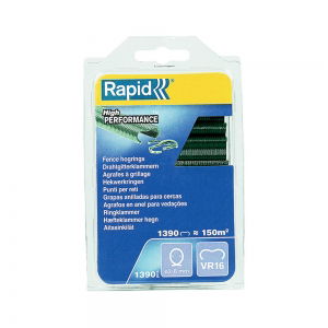 Fixare - Capse gard Rapid HOG VR16/2-8mm, plastifiate verde, 1390 buc/blister