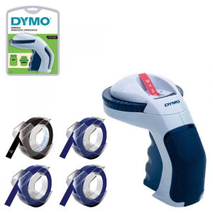 Etichete OmegaÂ Plastic Embosabile - Set Aparat etichetat DYMO Omega si in total 4 role etichete 3D embosabile DY12748