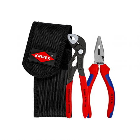 Cleste reglabil papagal - Set KNIPEX, 2 x mini clesti in husa durabila din poliester, reglabil, dispozitiv autoblocare, inginerie de precizie, instalatii sanitare, 145-150mm 00 20 72 V06
