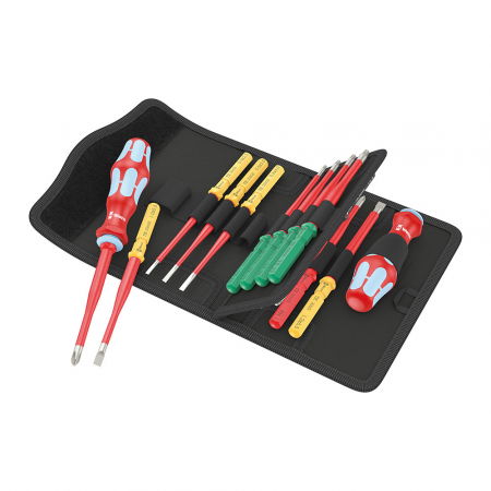 Tool Kits - Set VDE Wera Kraftform Kompakt Extra Slim Stainless with pouch 17 pieces 200 x 120 x 80 mm 05006631001