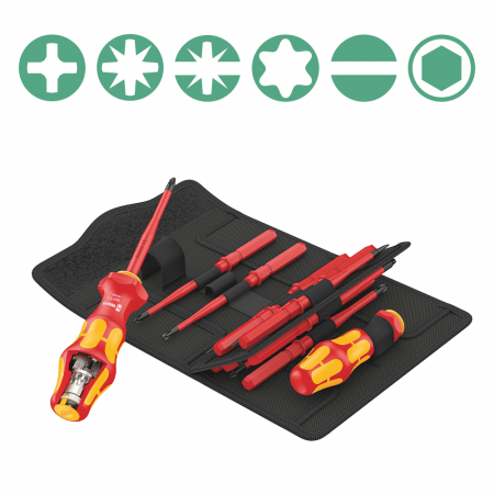 Tool Kits - Set VDE Wera Kraftform Kompakt Turbo i 1 with pouch 16 pieces 210 x 133 x 82 mm 05006640001