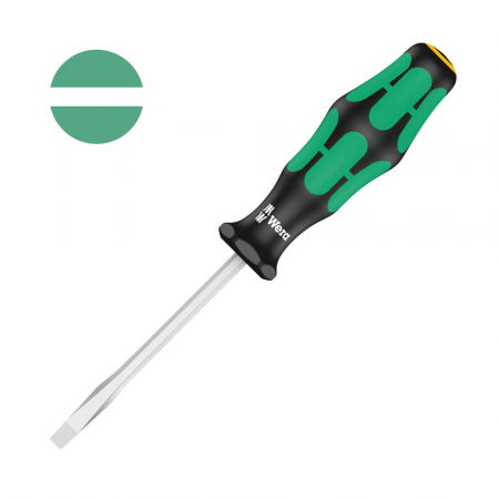 Hand tools - Wera Electrician Screwdriver 334 SK slotted 0.6 x 3.5 x 4 x 75 x 81 green anti-roll handle 05007670001