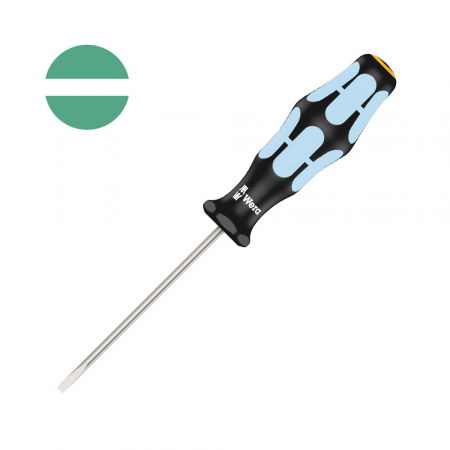 Tool Kits - Wera Stainless Steel Screwdriver 3335 slotted 0.5 x 3.0 x 3 x 80 x 81 INOX gray-blue anti-roll handle 05032001001