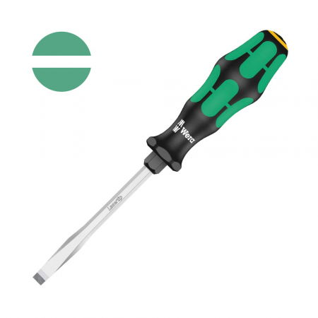 Hand tools - Wera Electrician Screwdriver 334 SK slotted 1.0 x 5.5 x 6 x 10 x 100 x 98 with Lasertip green anti-roll handle 05007673001