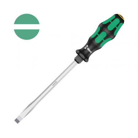 Hand tools - Wera Electrician Screwdriver 334 SK slotted 1.6 x 10.0 x 8 x 13 x 175 x 112 with Lasertip green anti-roll handle 05007677001