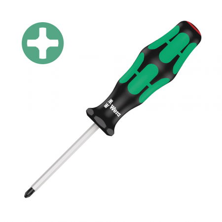Hand tools - Wera Electrician Screwdriver 350 SK PH0 4 x 60 x 81 green anti-roll handle 05008750001