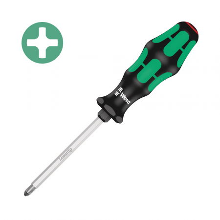 Hand tools - Wera Electrician Screwdriver 350 SK PH2 6 x 10 x 100 x 105 with Lasertip green anti-roll handle 05008752001