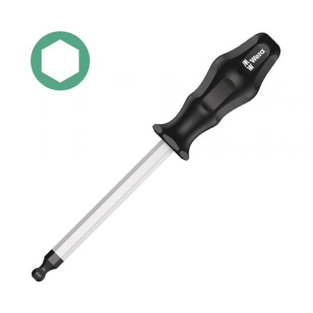 Hand tools - Wera Hexagon Screwdriver 352 Hex 12.0 x 150 x 117 Ball End with corrosion protection black anti-roll handle 05022835001