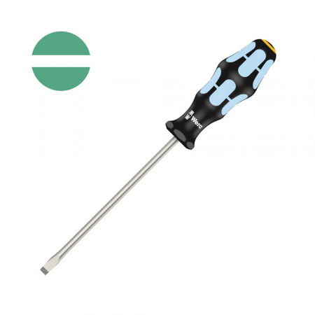 Tool Kits - Wera Stainless Steel Screwdriver 3334 slotted 1.2 x 6.5 x 6.0 x 150 x 105 INOX with Lasertip gray-blue anti-roll handle 05032005001