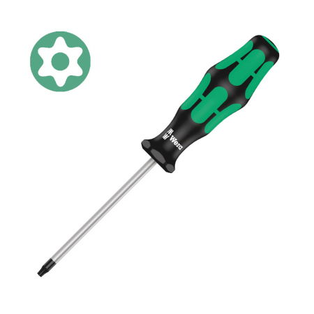 Tool Kits - Wera 367 TORX BO TX15 × 80 mm screwdriver – Kraftform Plus, corrosion protection, security with central pin
