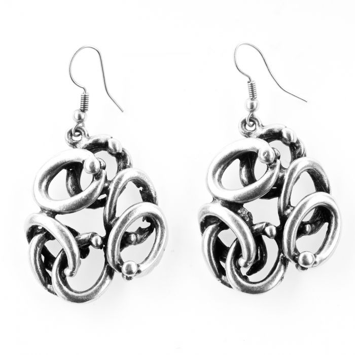 Cercei din zamac cu forma de cercuri incolacite [2]