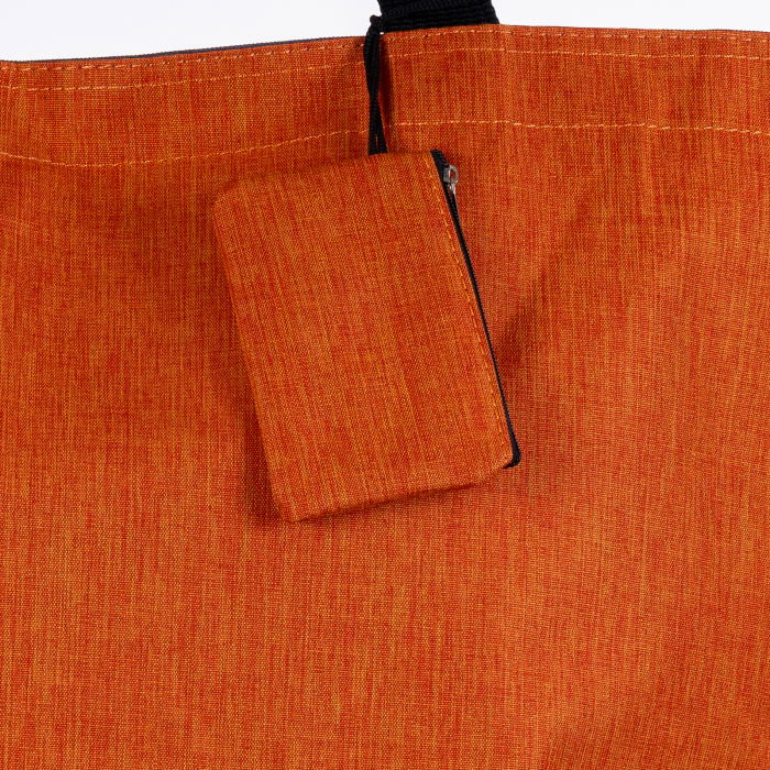 Geanta shopper multifunctionala medie din material textil panzat, portocalie [3]