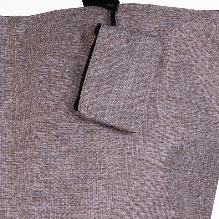 Geanta de weekend bej inchis din material textil panzat [3]