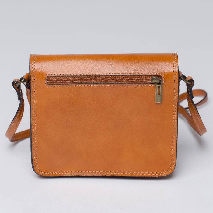 Geanta crossbody camel din piele naturala, tip postas [2]