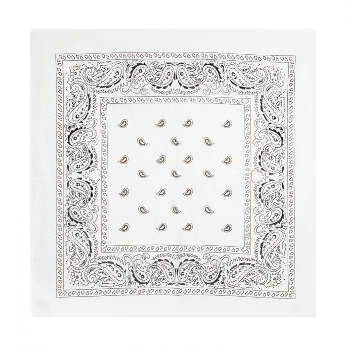 Bandana tip batic patrat cu imprimeu negru pe alb [3]