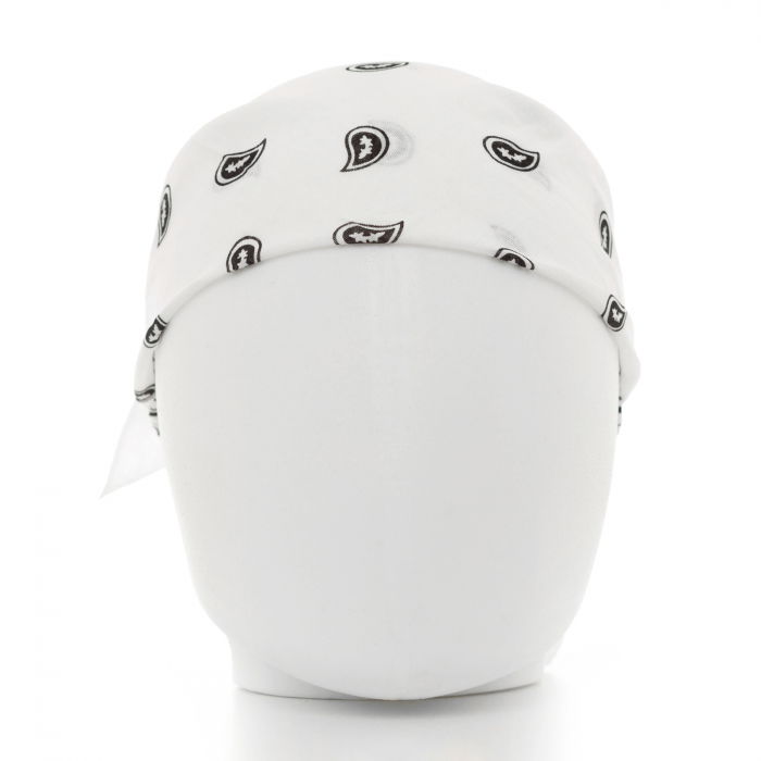 Bandana tip batic patrat cu imprimeu negru pe alb [2]