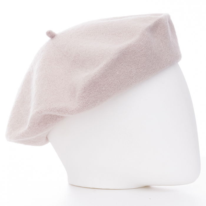 Bereta frantuzeasca bej deschis din stofa de lana [2]