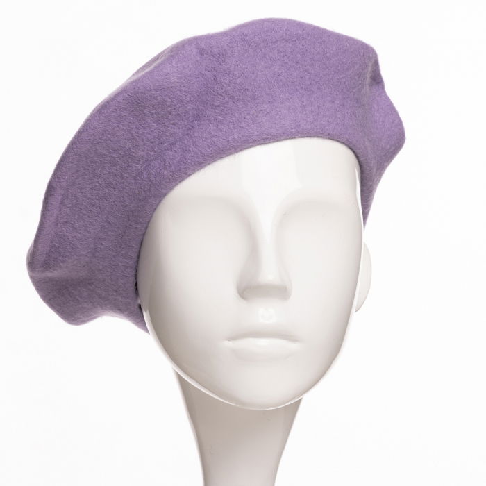 Bereta frantuzeasca din stofa groasa de lana, lila [2]