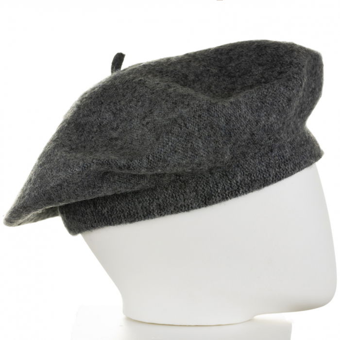 Bereta frantuzeasca gri inchis din stofa de lana [2]