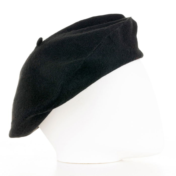 Bereta frantuzeasca neagra din stofa de lana [2]