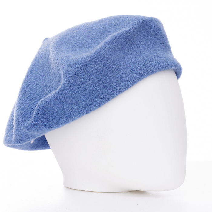 Bereta frantuzeasca albastru pastel din stofa de lana [2]