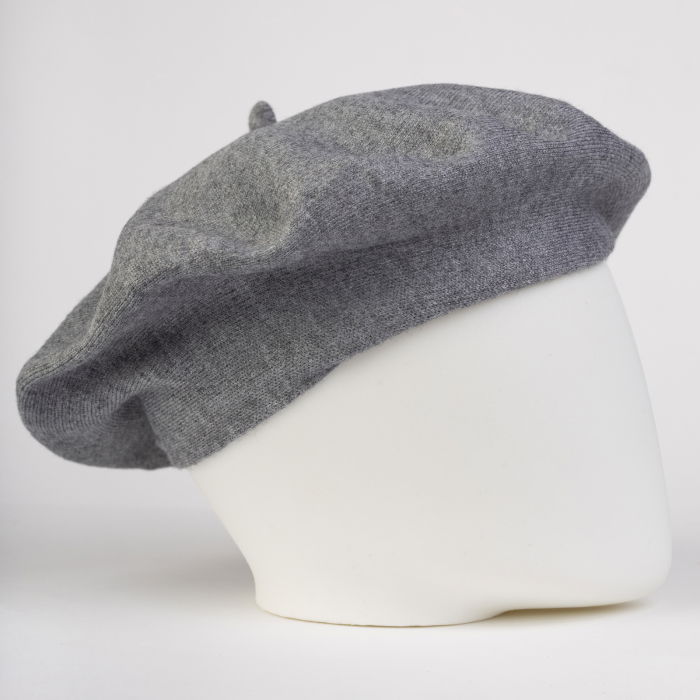 Bereta gri clasica, chic, din bumbac si lana [2]
