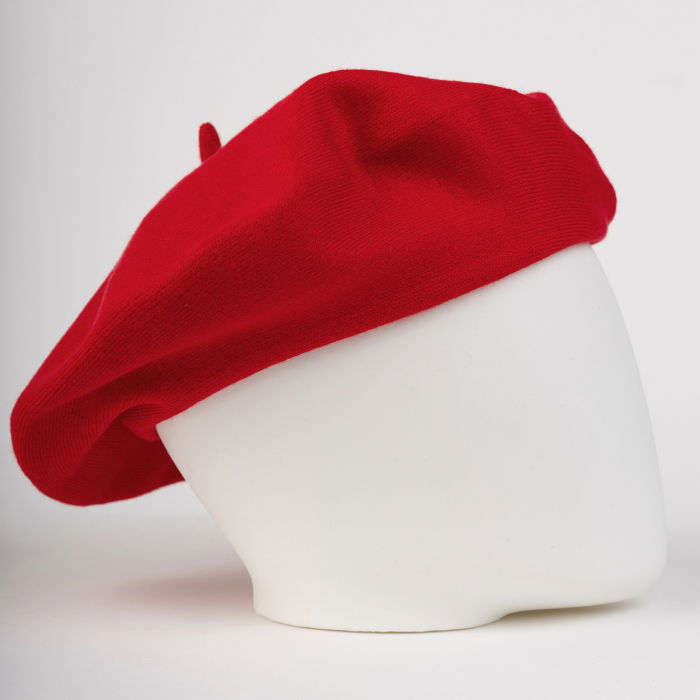 Bereta rosie clasica, chic, din bumbac si lana [2]