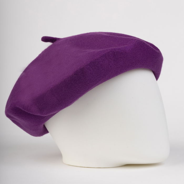 Bereta mov clasica, chic, din bumbac si lana [2]